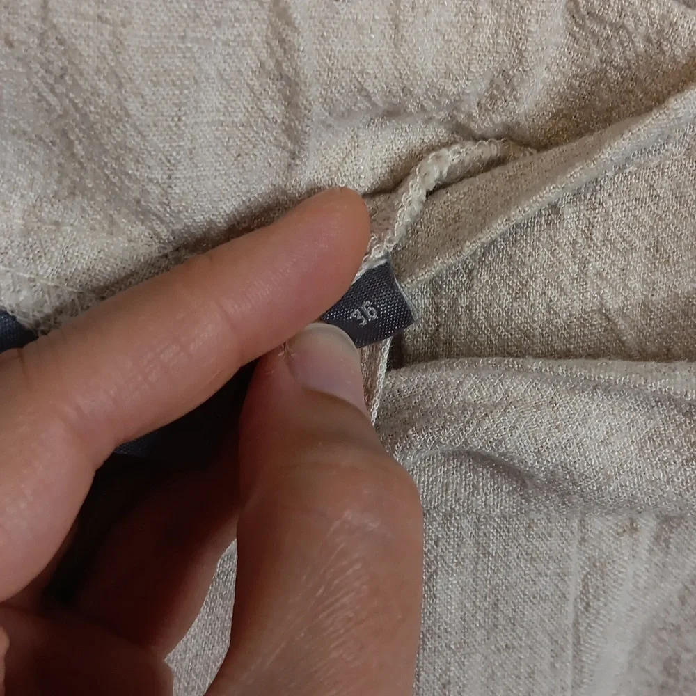 b.young Beige Linen Blend Paper Bag Shorts - Picture 6 of 11